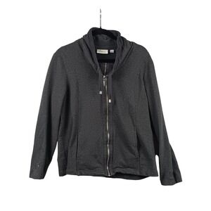 d&co Active Women Charcoal Gray Zip Up Hoodie Jacket Sweatshirt Size L